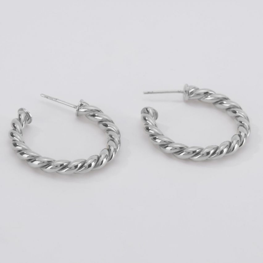 Orecchini a cerchio da donna Mabina in argento - 563452