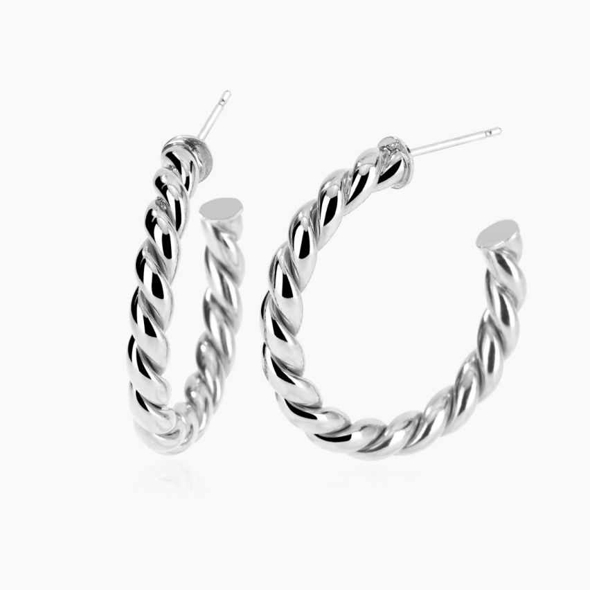 Orecchini a cerchio da donna Mabina in argento - 563452