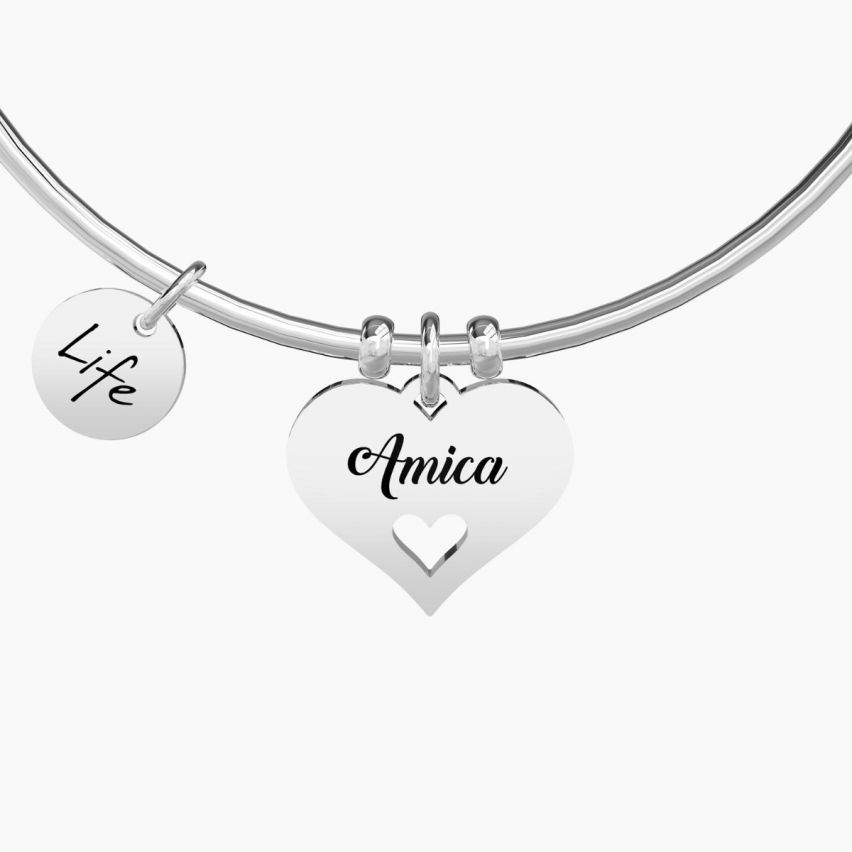 Bracciale Kidult in acciaio CUORE|AMICA