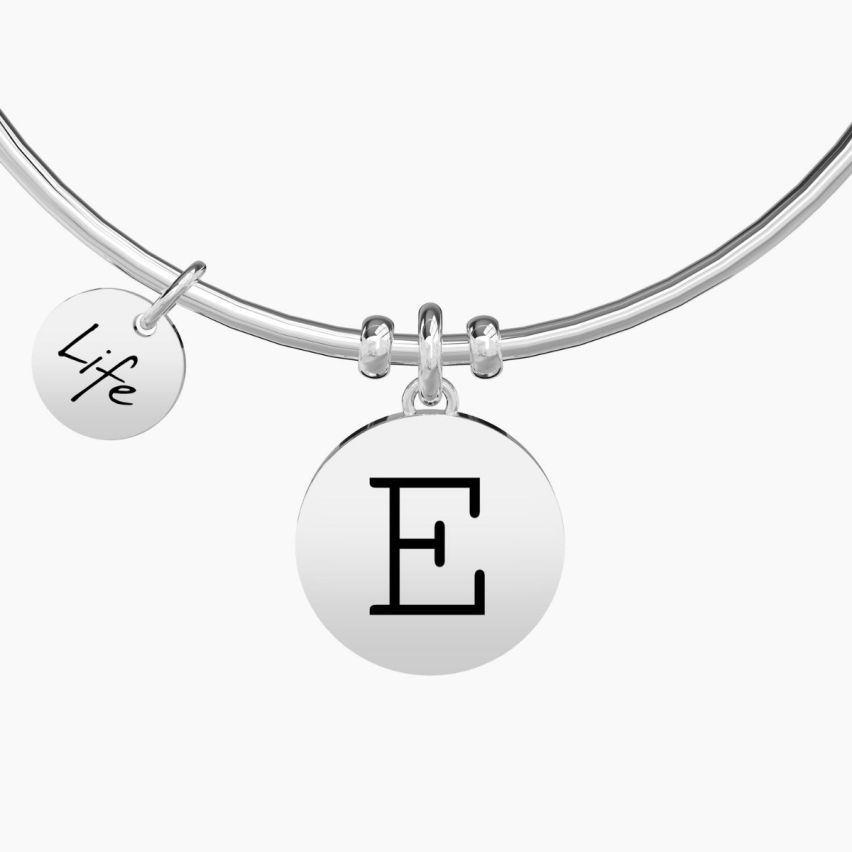 Bracciale KIDULT Donna Con Iniziale G – Acciaio 316L E Cristallo, Collezione Emozioni, Diametro 6 Cm