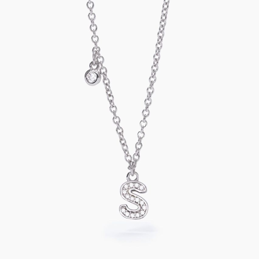 Collana da donna Mabina con iniziale S in argento - 553500S