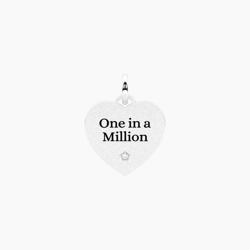 Ciondolo Kidult cuore con scritta one in a million - 741064
