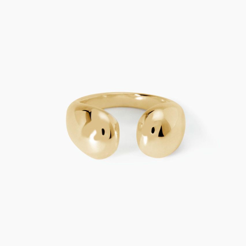Anello chunky aperto in argento placcato oro Mabina donna - 523437