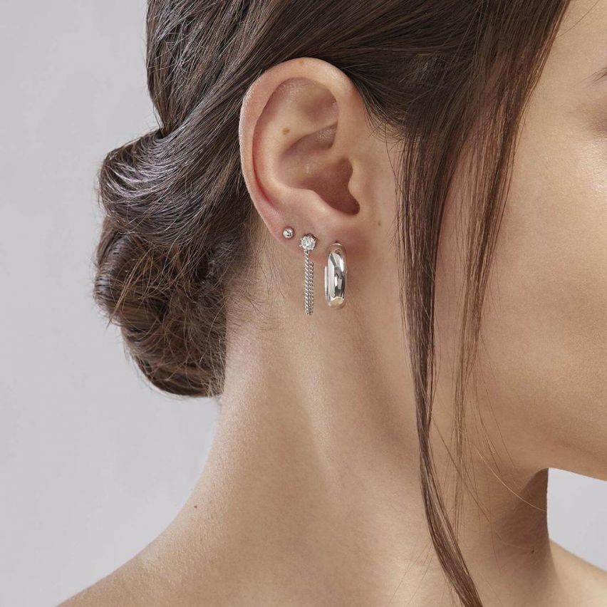 Orecchini a cerchio da donna Mabina in argento - 563443