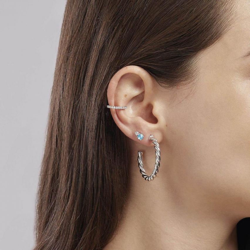Orecchini a cerchio da donna Mabina in argento - 563452