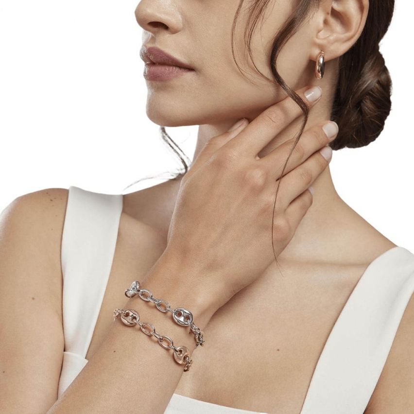Orecchini a cerchio da donna Mabina in argento - 563444