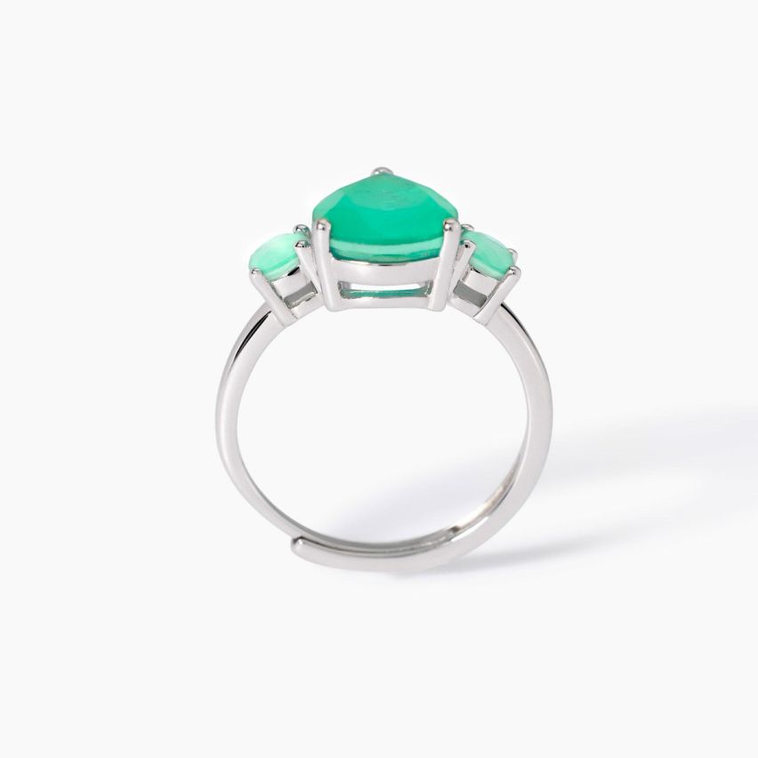 Anello da donna Mabina in argento 925 con pietra verde - 523434