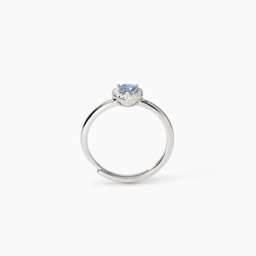 Anello donna cuore celeste Mabina argento 925 - 523448