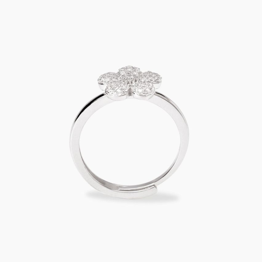 Anello donna Mabina argento 925 con fiore in zirconi bianchi - 523485