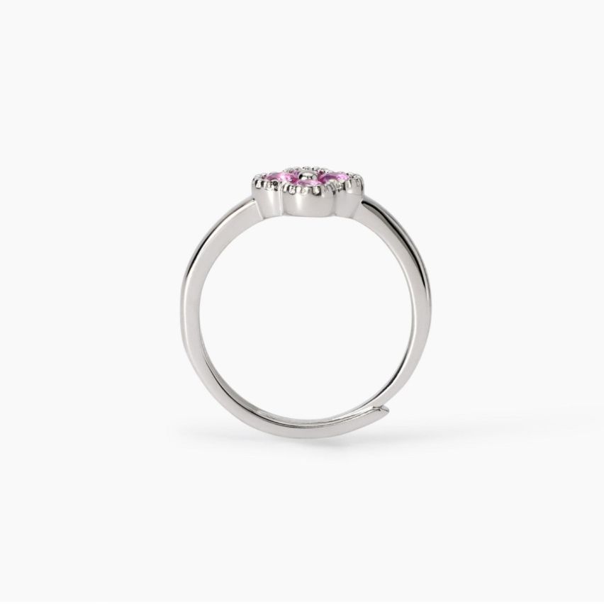 Anello donna Mabina argento 925 con fiore rosa - 523457
