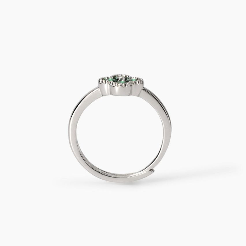 Anello donna Mabina argento 925 con fiore verde Jasmine - 523456