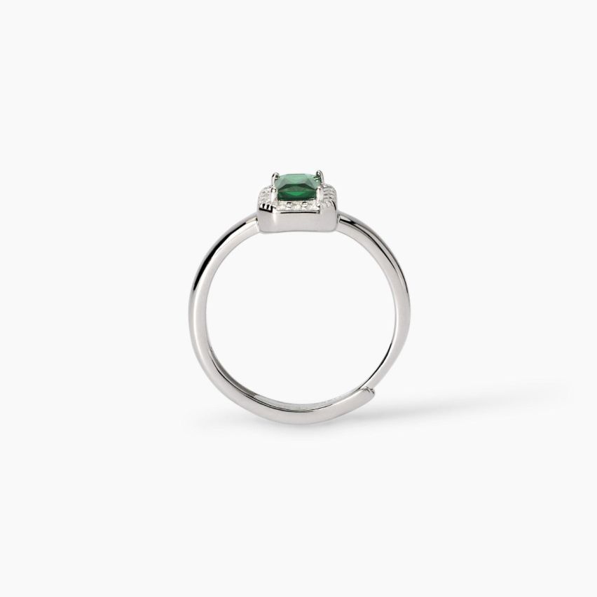 Anello donna Mabina argento 925 con pietra rettangolare verde - 523451