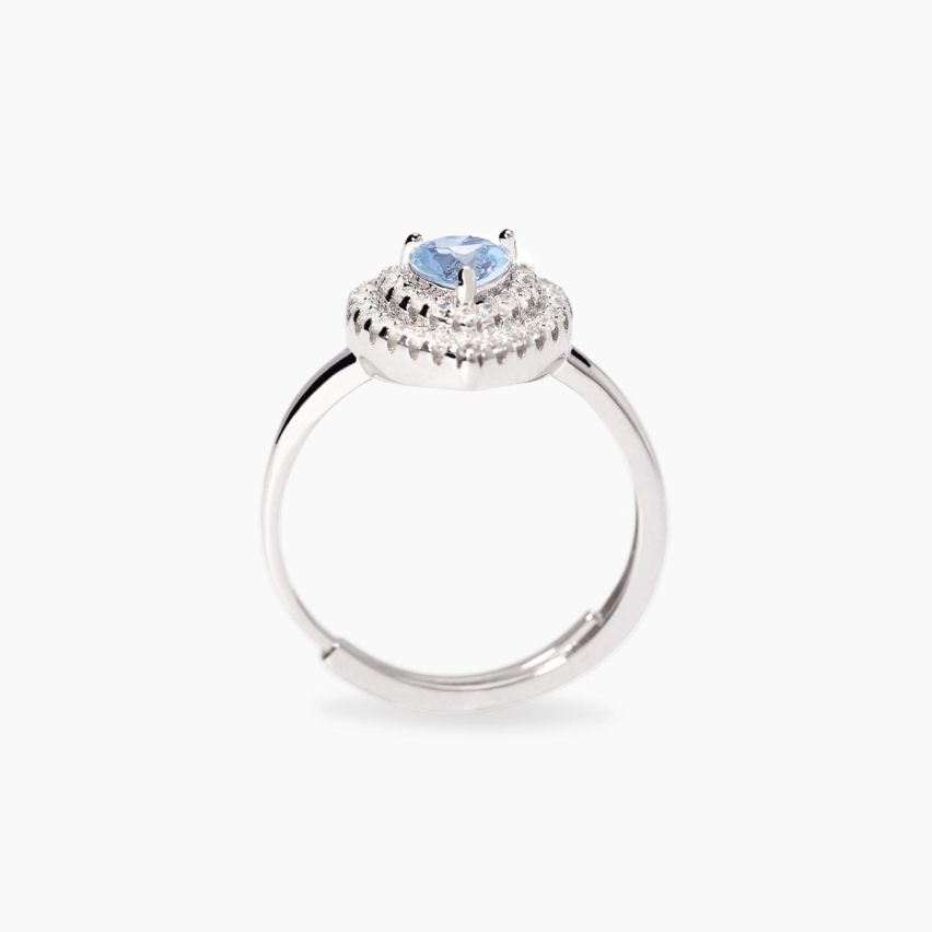 Anello donna Mabina argento 925 con cuore in acquamarina sintetica e zirconi - 523476
