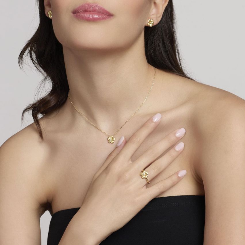 Anello donna Mabina argento 925 dorato con fiore - 523496