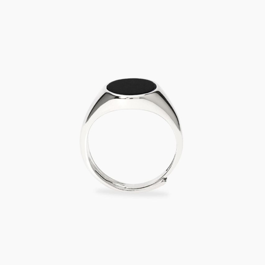 Anello Mabina Uomo in argento 925 con onice ovale - regolabile 