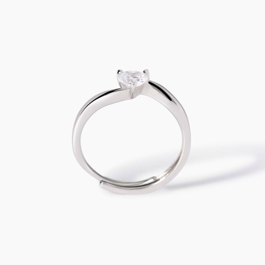 Anello solitario cuore donna Mabina argento 925 - 523429 