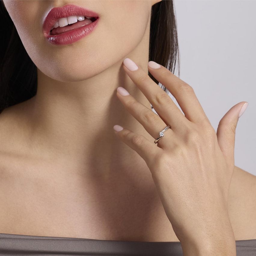 Anello solitario donna Mabina diamante lab-grown 0,20 ct in argento - 523468