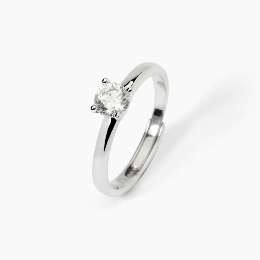 Anello solitario da donna Mabina in argento 925 con zircone - 523396
