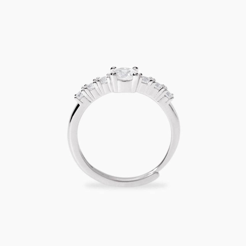 Anello solitario donna Mabina argento 925 con contorno di zirconi - 523482