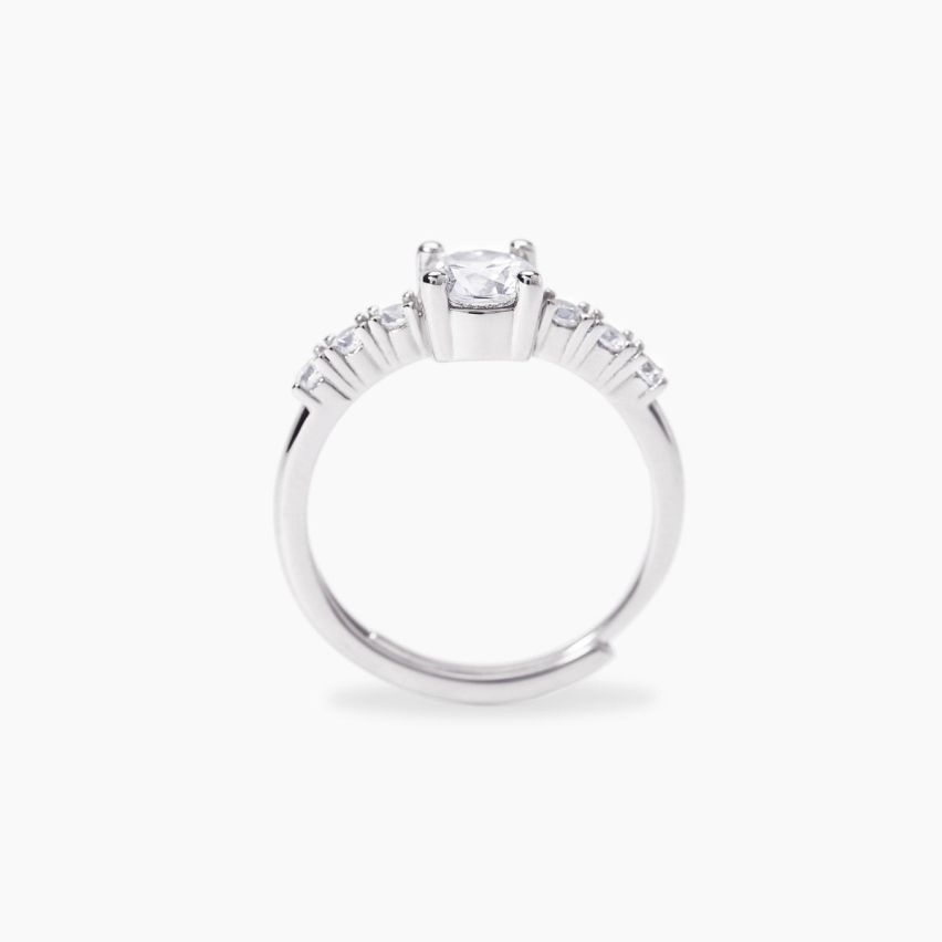 Anello solitario donna Mabina argento 925 con zirconi regolabile - 523483