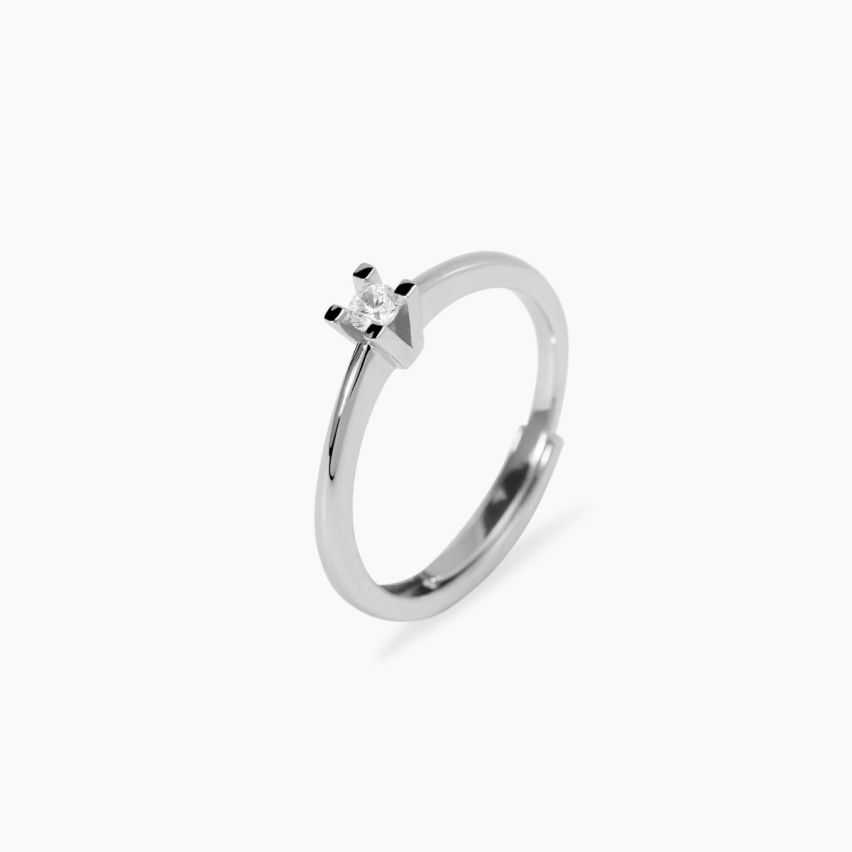 Anello solitario donna Mabina argento 925 con diamante lab grown 0,08 ct - 523471