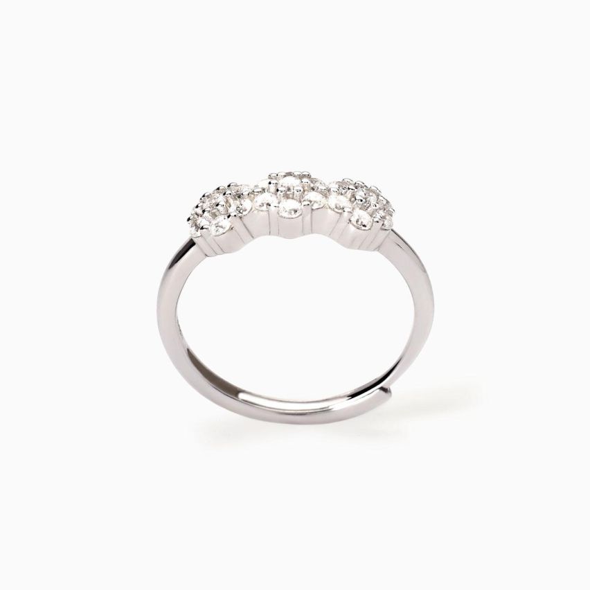 Anello trilogy da donna Mabina in argento 925 con fiori - 523416