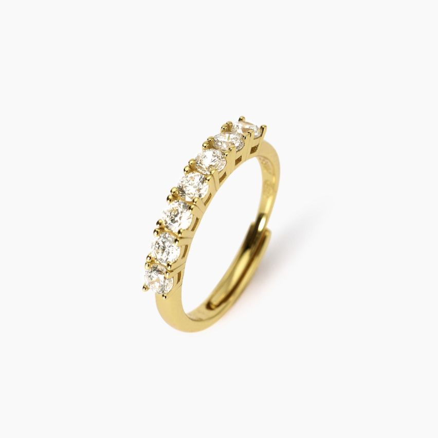 Anello veretta donna Mabina argento 925 dorato con zirconi - 523458