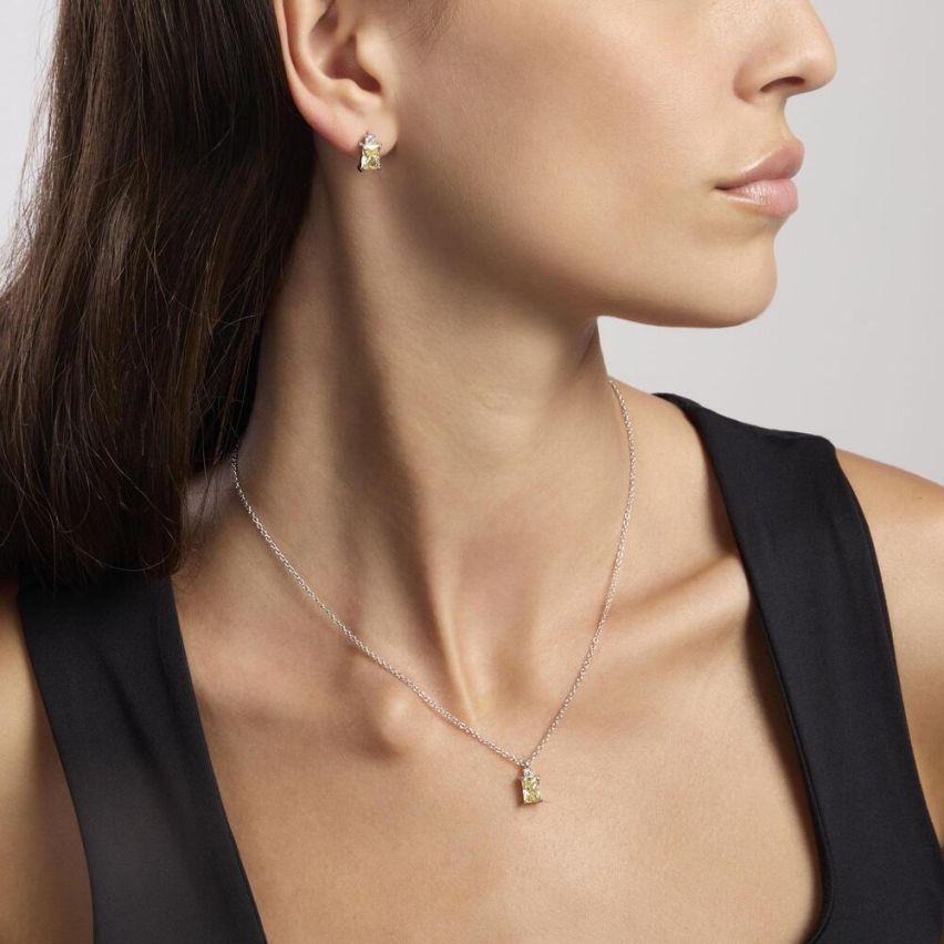 Collana da donna Mabina in argento con zircone giallo - 553650
