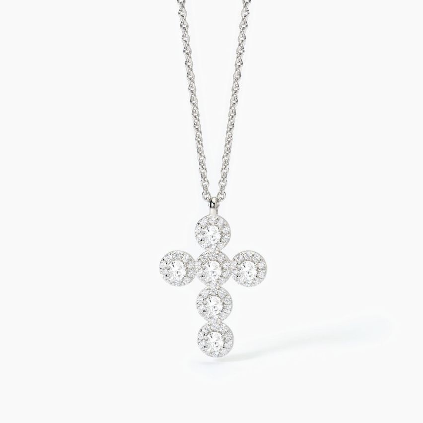 Collana da donna Mabina in argento con croce - 553655