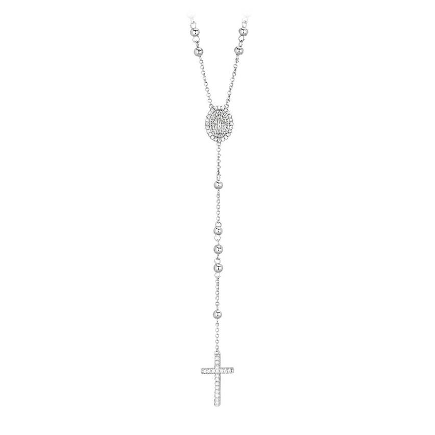 Collana rosario da donna Mabina in argento - 553039