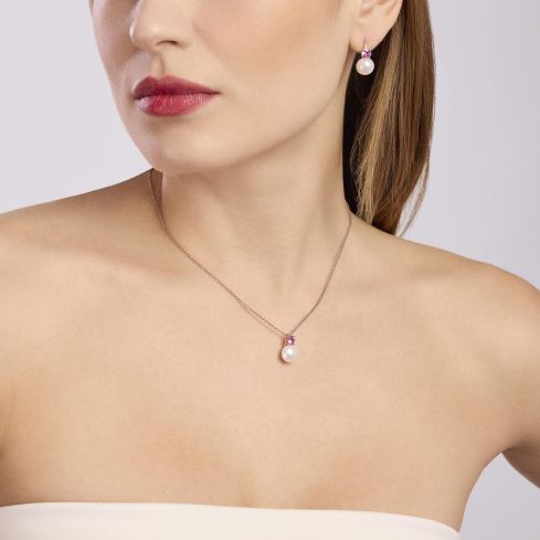 Orecchini da donna Mabina in argento con perle - 563773