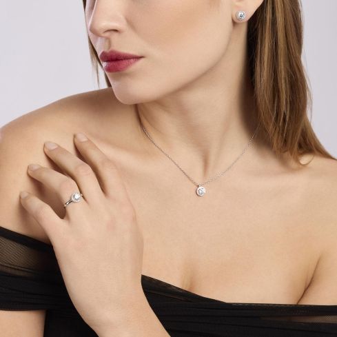 Anello solitario da donna Mabina in argento - 523418