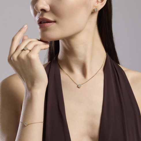 Anello donna Mabina argento 925 dorato con fiore - 523454