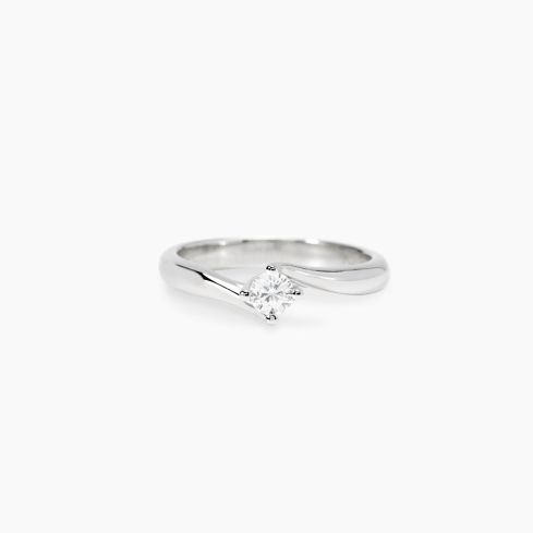 Anello solitario donna Mabina diamante lab-grown 0,20 ct in argento, vista frontale