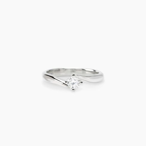 Anello solitario donna Mabina diamante lab-grown 0,25 ct in argento, vista frontale