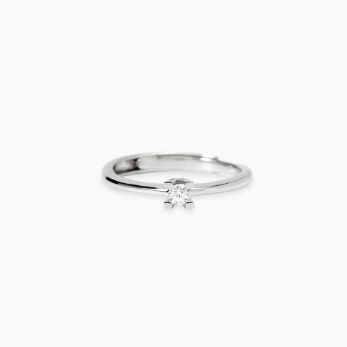 Anello solitario donna Mabina argento 925 con diamante lab grown 0,08 ct, vista frontale