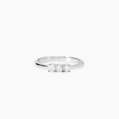 Anello trilogy donna Mabina argento 925 con diamanti lab-grown 0,09 ct - 523473