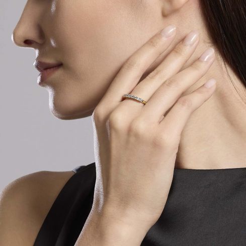 Anello veretta donna Mabina argento 925 dorato con zirconi - 523458