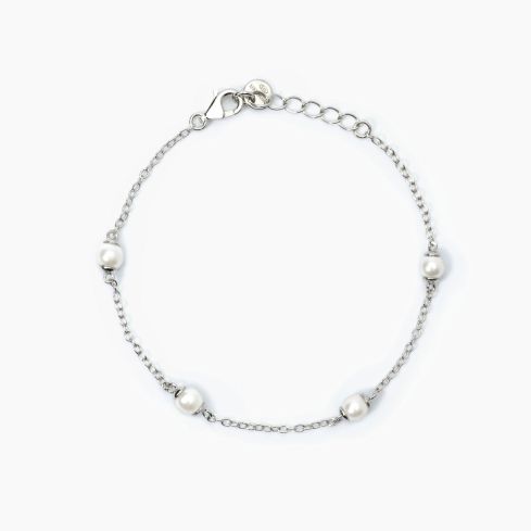 Bracciale da bambina Mabina Junior in argento con perle - 533773