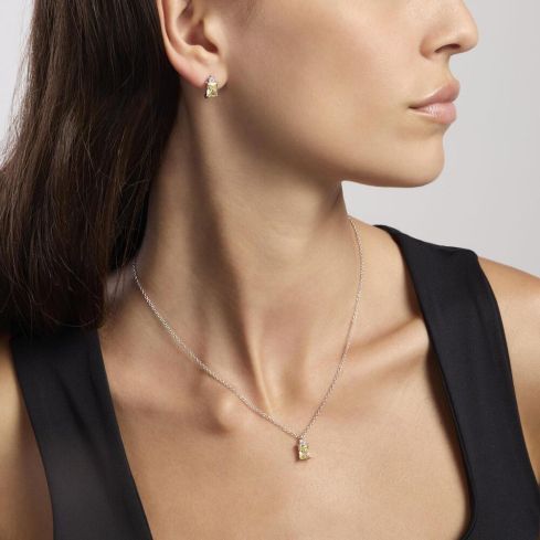 Collana da donna Mabina in argento con zircone giallo - 553650