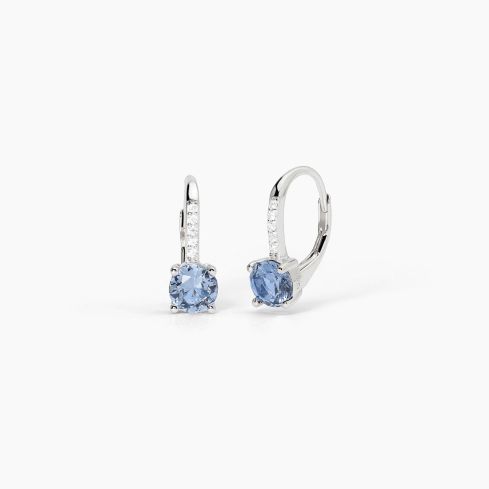 Orecchini da donna Mabina in argento acquamarina sintetica - 563725