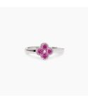 Anello donna Mabina argento 925 con fiore rosa, vista frontale