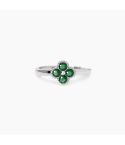 Anello donna Mabina argento 925 con fiore verde Jasmine, vista frontale