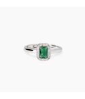 Anello donna Mabina argento 925 con pietra rettangolare verde, vista frontale
