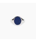Anello Mabina Uomo in argento 925 con pietra lapis ovale, vista frontale